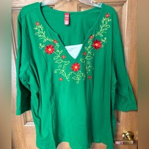 GREEN CHRISTMAS TOP
